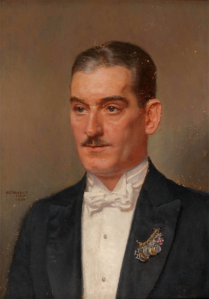 Alexander Pock Bildnis eines Herrn mit Miniaturkette 1934