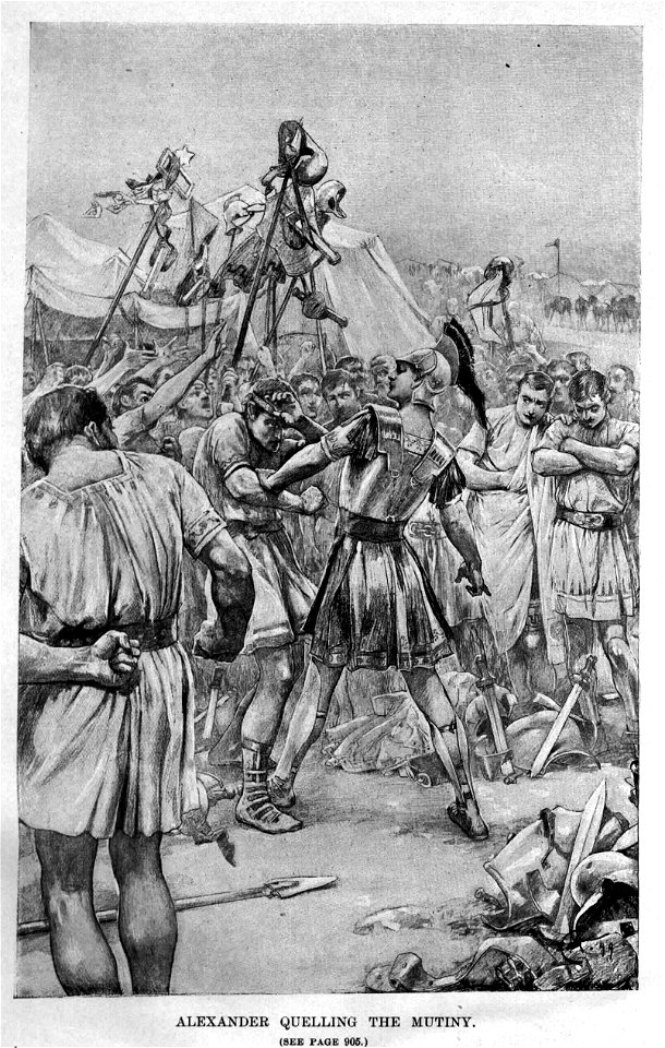 Alexander quelling the Opis mutiny by Andre Castaigne (1898-1899)