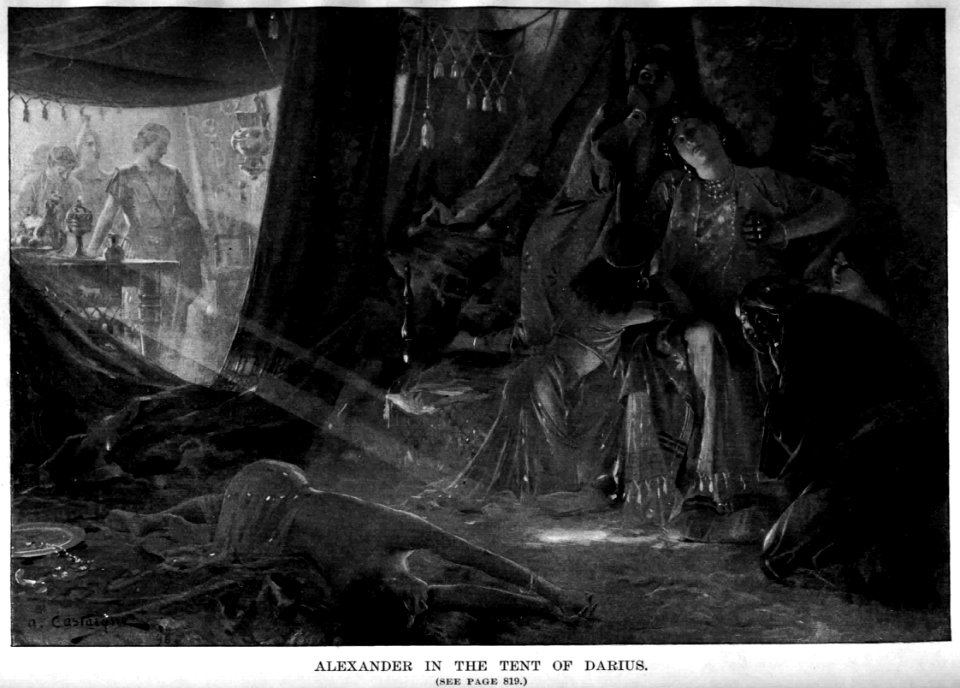 Alexander visits the Persian queens and Princesses after the battle of Issus by Andre Castaigne (1898-1899)