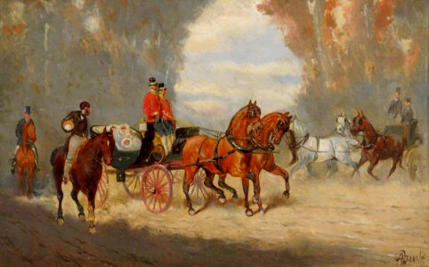 Alexander Ritter von Bensa (1820-1902) - Carriages in a Park - 207868 - National Trust