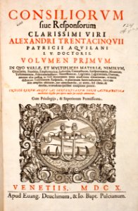 Alexander Trentacinquius- Consiliorum sive responsorum MG 1242. Free illustration for personal and commercial use.