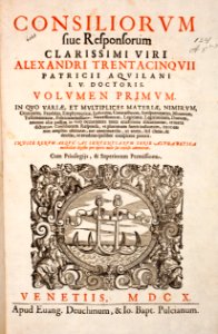 Alexander Trentacinquius- Consiliorum sive responsorum MG 1242
