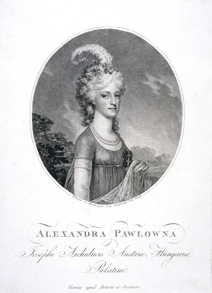 Alexandra Pavlovna of Russia by Neidl after Kreutzinger (1799)