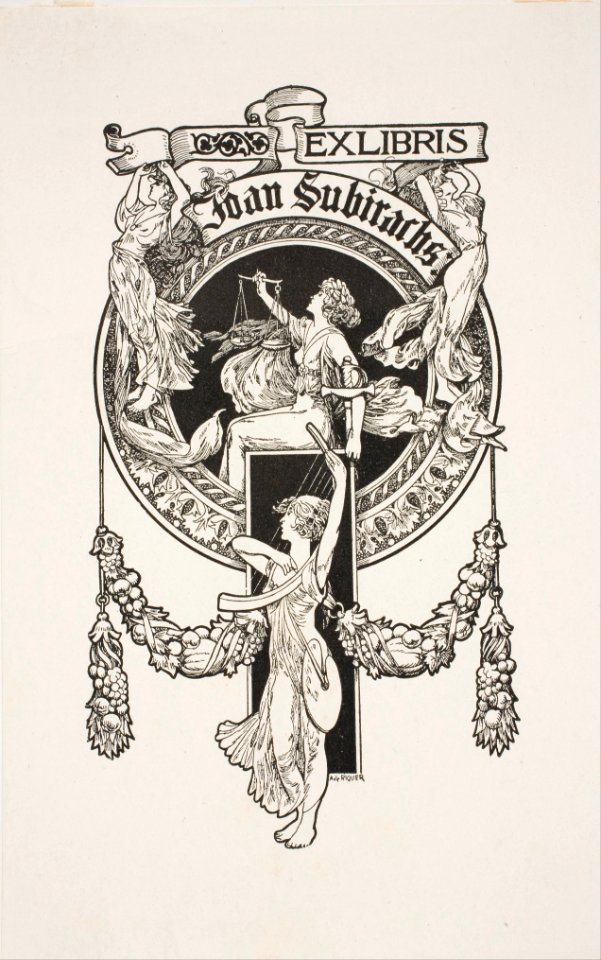 Alexandre de Riquer - Book-plate of Joan Subirachs - Google Art Project