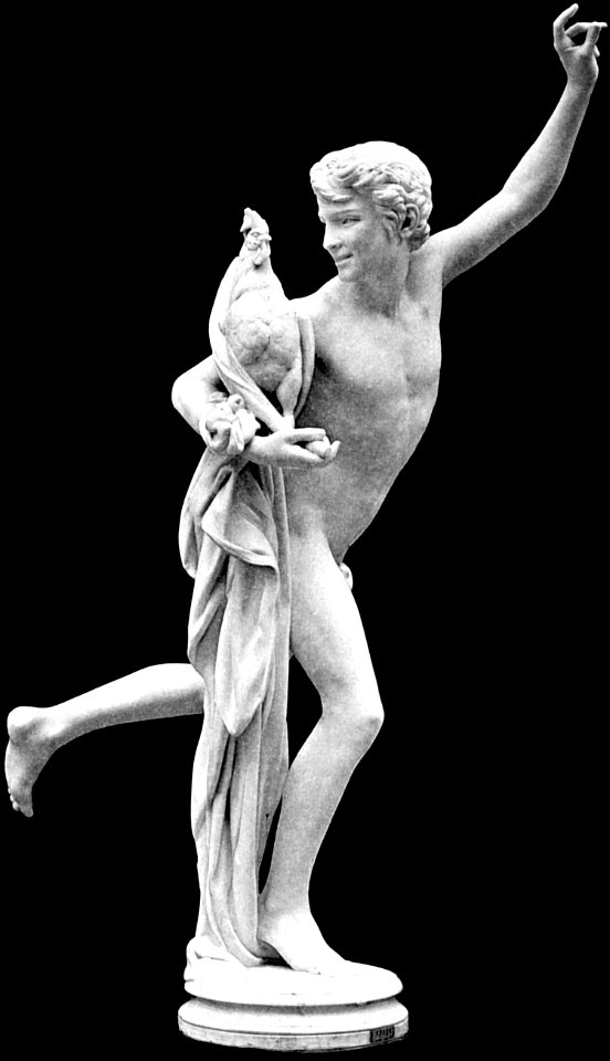 Alexandre falguiere's statue winner of the cockfight version with long drape vbig
