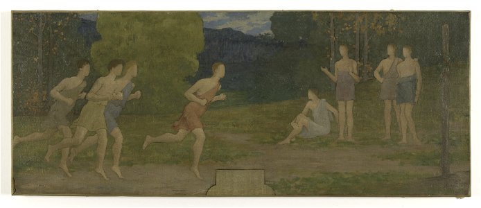 Alexandre Séon - Esquisse pour la salle des mariages de la mairie de Montreuil-sous-Bois , Les éphèbes - PDUT1477 - Musée des Beaux-Arts de la ville de Paris