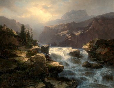 Alexandre Calame - Waterval van de Handeck aan de Grimsel - SA 952 - Amsterdam Museum
