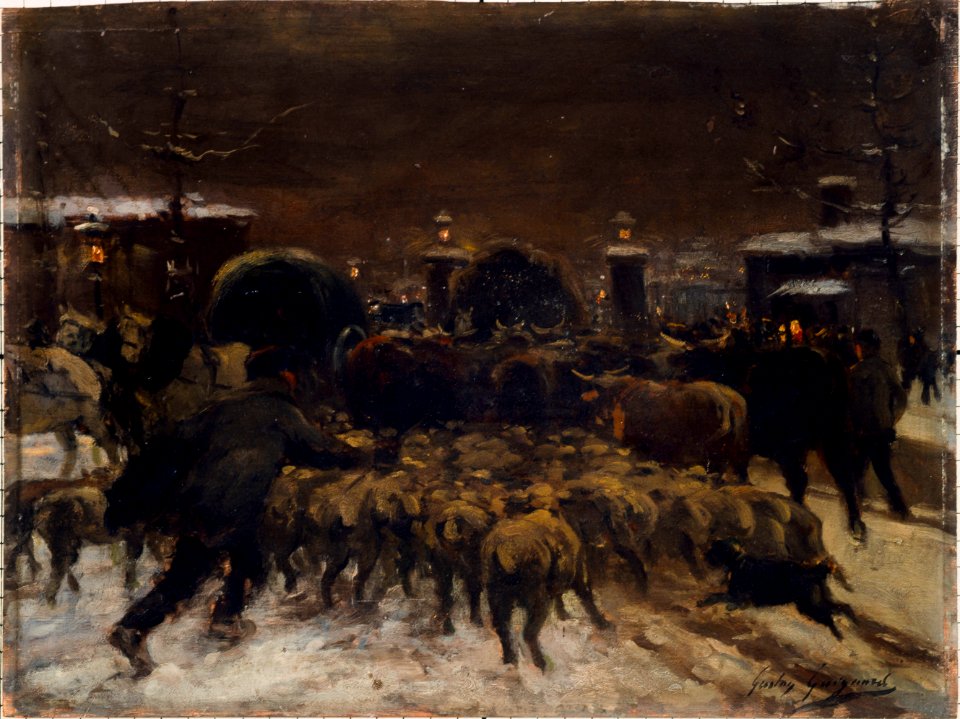 Alexandre Gaston Guignard - Entrée des troupeaux à Paris - P2293 - Musée Carnavalet