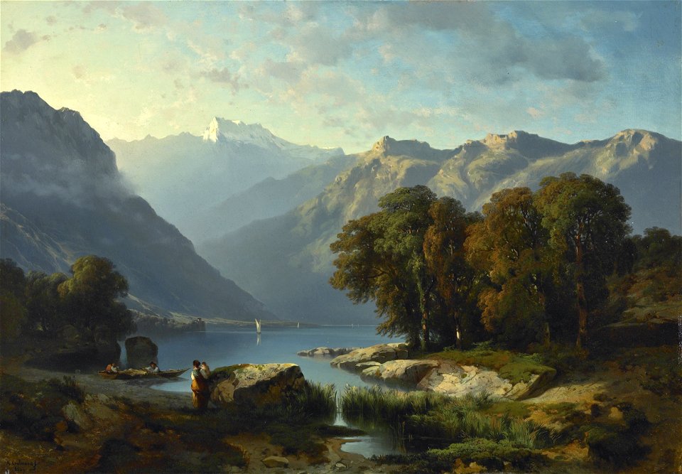 Alexandre Calame - Lac Leman 1849