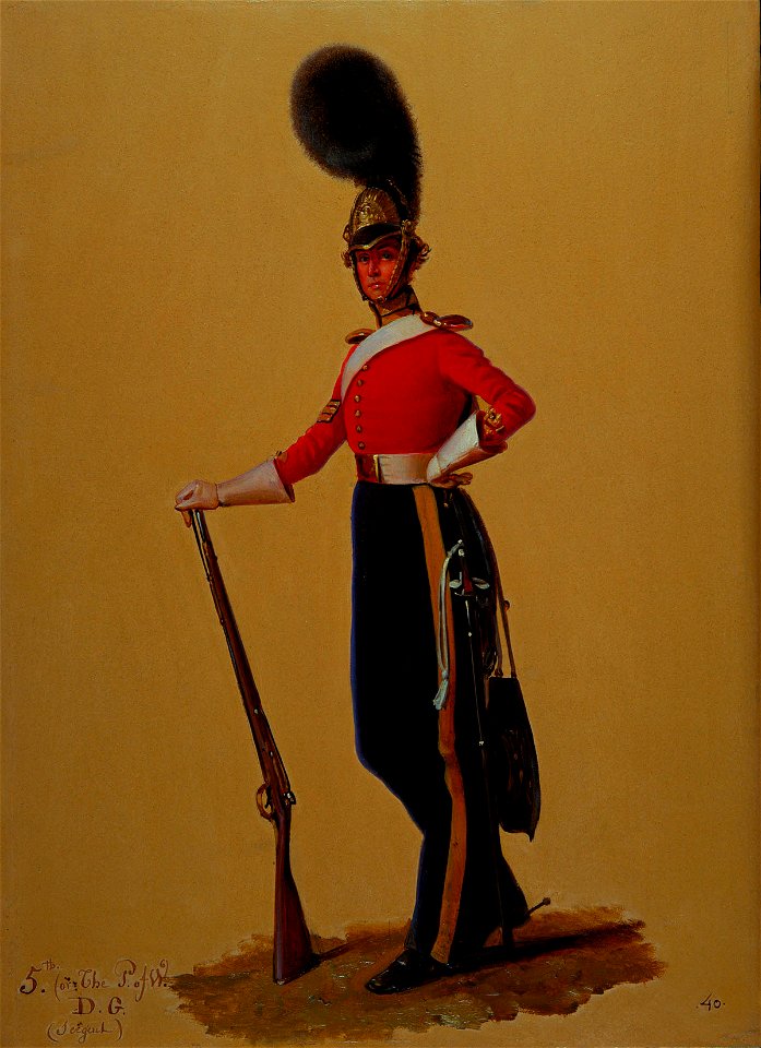 Alexandre-Jean Dubois Drahonet (1791-1834) - Sergeant Benjamin Gilliece (b. 1804)), 5th (Princess Charlotte of Wales's) Dragoon Guards - RCIN 407018 - Royal Collection