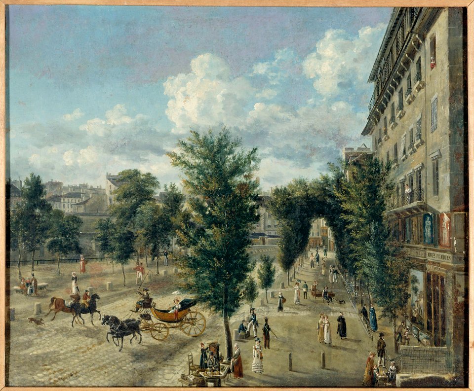 Alexandre Pau de Saint-Martin - Le Boulevard des Capucines et la Rue Basse-du-Rempart, 2ème et 9ème arrondissements - P752 - Musée Carnavalet