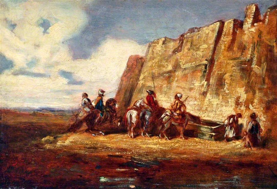 Alexandre-Gabriel Decamps (1803-1860) - The Watering Place - ABDAG003157 - Aberdeen Art Gallery