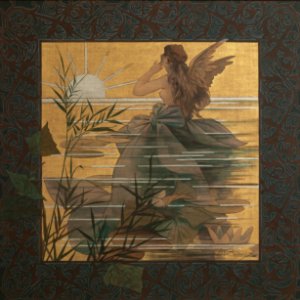 Alexandre de Riquer - Composition with winged nymph at sunrise - Google Art Project