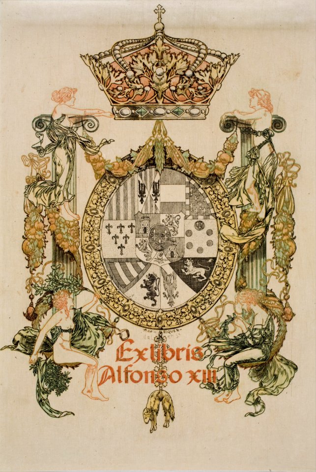 Alexandre de Riquer - Book-plate of Alfons XIII - Google Art Project