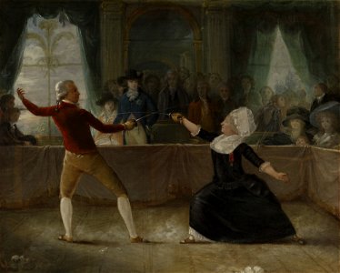 Alexandre-Auguste Robineau (1747-1828) - The Fencing-Match between the Chevalier de Saint-George and the Chevalier d'Eon - RCIN 400636 - Royal Collection