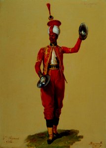 Alexandre-Jean Dubois Drahonet (1791-1834) - Cymbalist Jean Baptiste (b. 1792), Scots Fusilier Guards - RCIN 407029 - Royal Collection