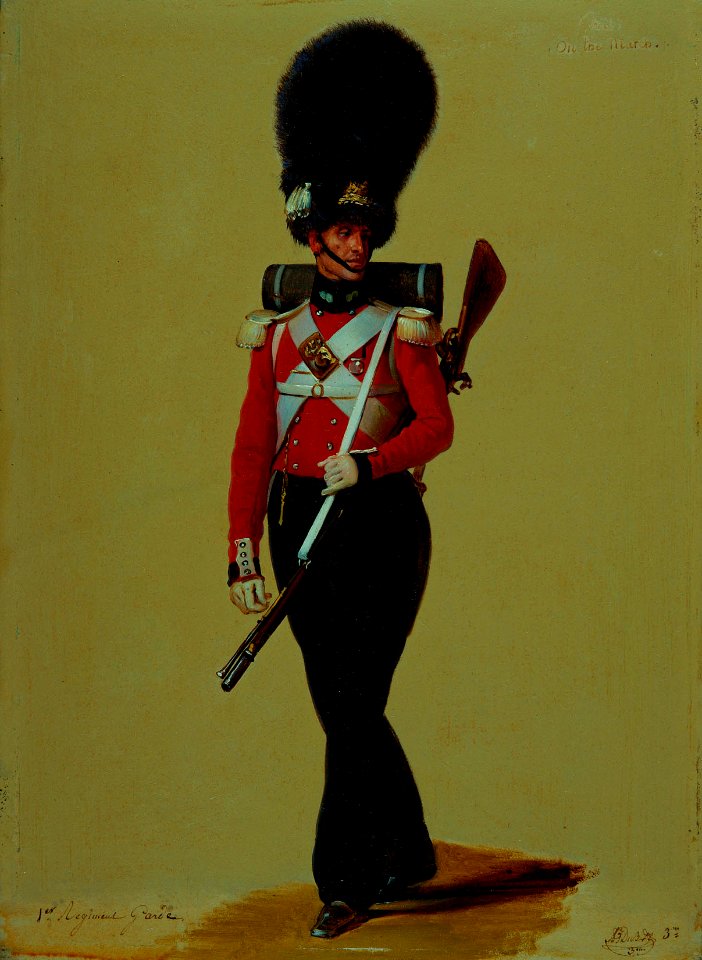Alexandre-Jean Dubois Drahonet (1791-1834) - Private John Reid (b. 1783), Grenadier Guards - RCIN 407028 - Royal Collection