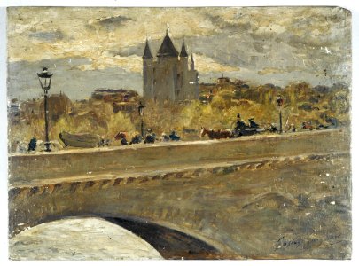 Alexandre Gaston Guignard - La tour du Temple reconstituée pour l'Exposition de 1889, vue du pont d'Iéna - P2586 - Musée Carnavalet