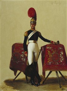 Alexandre-Jean Dubois Drahonet (1791-1834) - Kettle-Drummer George Augustus Lüdewig Rüngeling (b. 1814), Royal Horse Guards - RCIN 407021 - Royal Collection