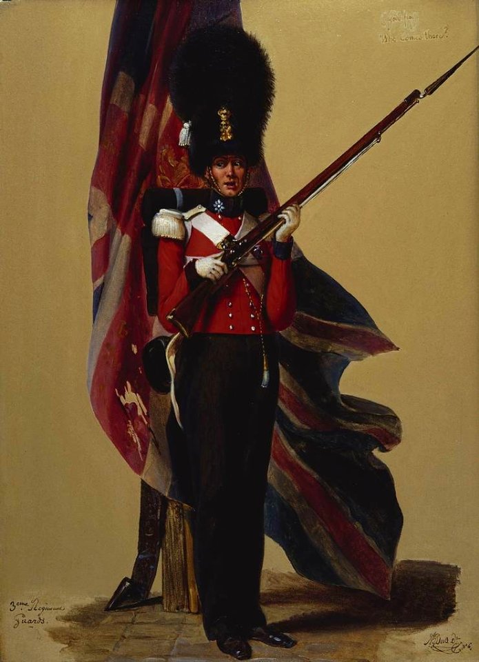 Alexandre-Jean Dubois Drahonet (1791-1834) - Private John Godfrey, Scots Fusilier Guards - RCIN 406932 - Royal Collection