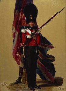 Alexandre-Jean Dubois Drahonet (1791-1834) - Private John Godfrey, Scots Fusilier Guards - RCIN 406932 - Royal Collection