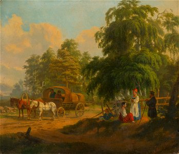 Alexej Gavrilovič Venecianov - Krajina s ruskou trojkou - O 4538 - Slovak National Gallery