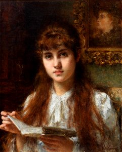 Alexei Harlamoff Lesendes Mädchen