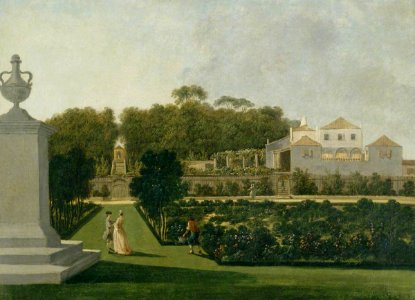Alexandre-Jean Noël (1752-1834) (attributed to) - A Garden Scene at an Anglo-Portuguese Quinta (Bemfica^) - 446805 - National Trust
