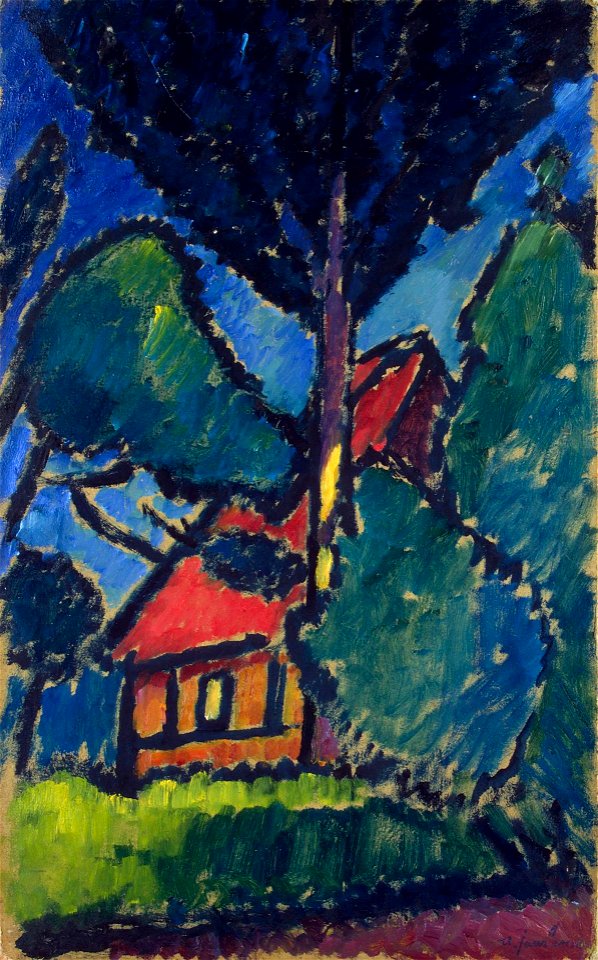 Alexej von Jawlensky - Landschaft mit rotem Dach