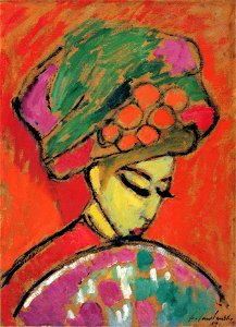 Alexei Jawlensky - Young Girl with a Flowered Hat, 1910 - Google Art Project
