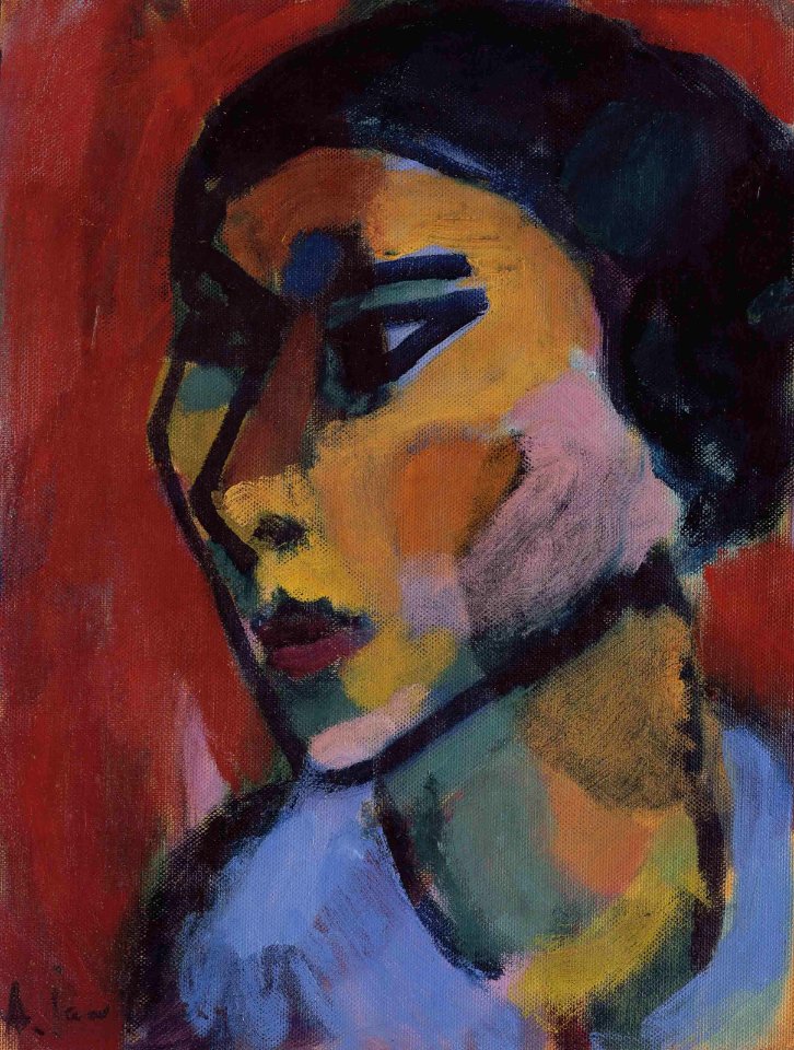 Alexej von Jawlensky - Frauenkopf im dreiviertel Profil