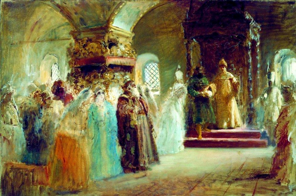 Alexis I's bride-show by Makovsky (sketch, 1887, GRM)
