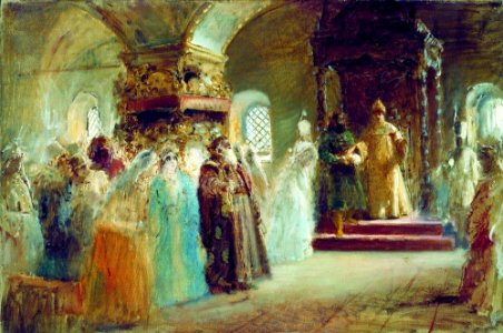 Alexis I's bride-show by Makovsky (sketch, 1887, GRM)