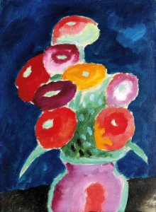 Alexej von Jawlensky Blumen in einer Vase 1918. Free illustration for personal and commercial use.