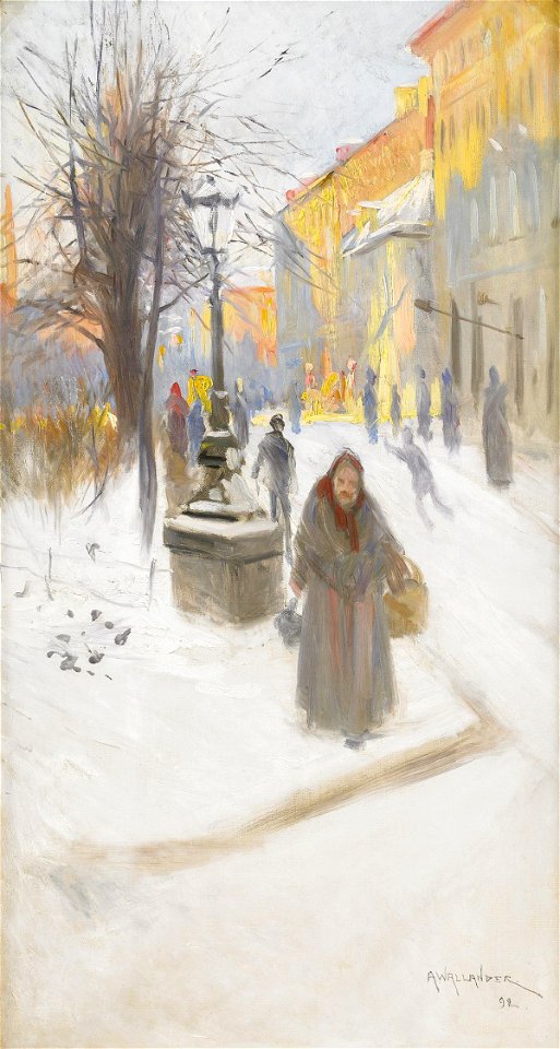 Alf Wallander - Artillerigatan i vinterskrud