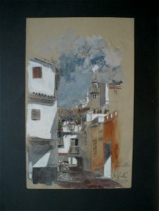 Alfolí, Sevilla, watercolor by Mariano Pedrero