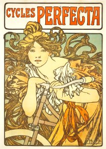 Alfons Mucha - 1902 - Cycles Perfecta. Free illustration for personal and commercial use.