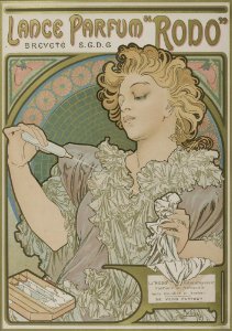 Alfons Mucha Lance Parfum Rodo 1896-97. Free illustration for personal and commercial use.