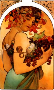 Alfons Mucha - Fruit. Free illustration for personal and commercial use.