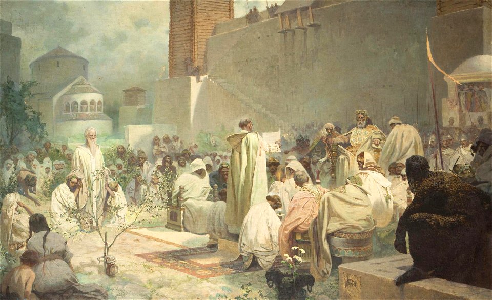 Alfons Mucha Die Einführung der slawischen Liturgie in Großmähren - Studie