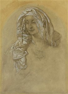 Alfons Mucha Porträt eines Mädchens
