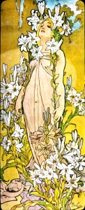 Alfons Mucha - 1898 - The Flowers Lily. Free illustration for personal and commercial use.