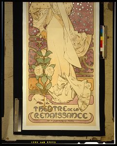 Alfons Mucha - 1896 - La Dame aux Camélias - Sarah Bernhardt - Original Scan 2. Free illustration for personal and commercial use.