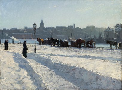 Alfred Bergström, Vintermotiv vid Stockholms ström, 1899