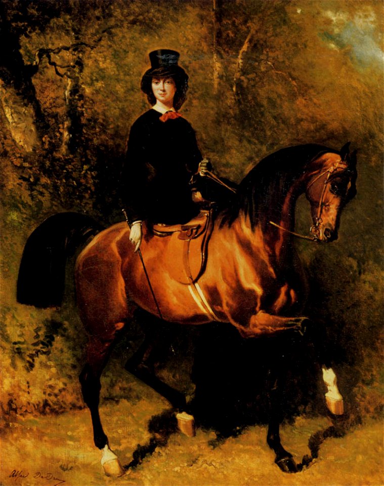 Alfred Dedreux - Une Amazone Au Bois De Boulogne