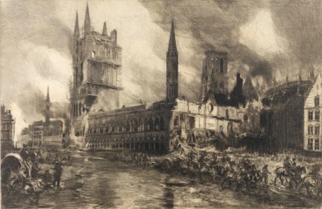 Alfred Bastien-Cloth Hall, Ypres, 1914 (CWM 19710261-0064)