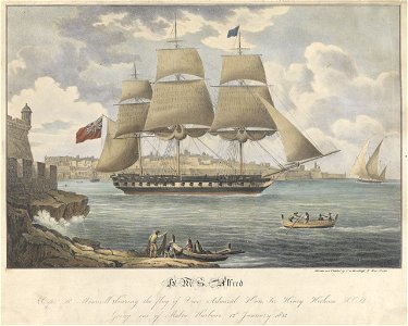 Alfred (1811) - going out of Malta Harbour 12th January 1833 RMG PY0807