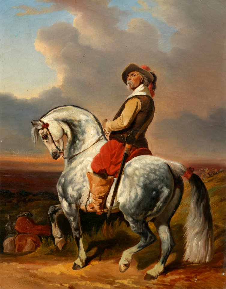 Alfred Dedreux Musketier auf einem Schimmel c1850-52