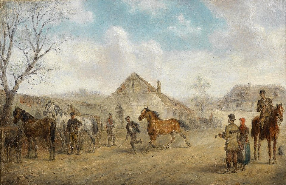 Alfred Friedländer Pferdemarkt am Dorfplatz