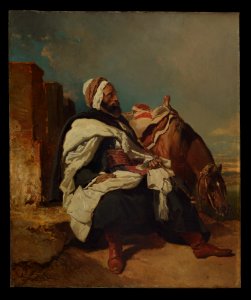 Alfred Dedreux - Seated Arab Man with Horse - 2017.202.8 - Metropolitan Museum of Art